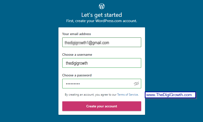Wordpress free Signup form