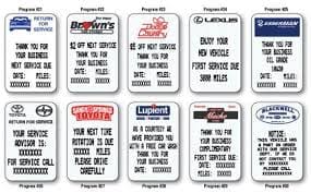 Customized Oil Change Stickers